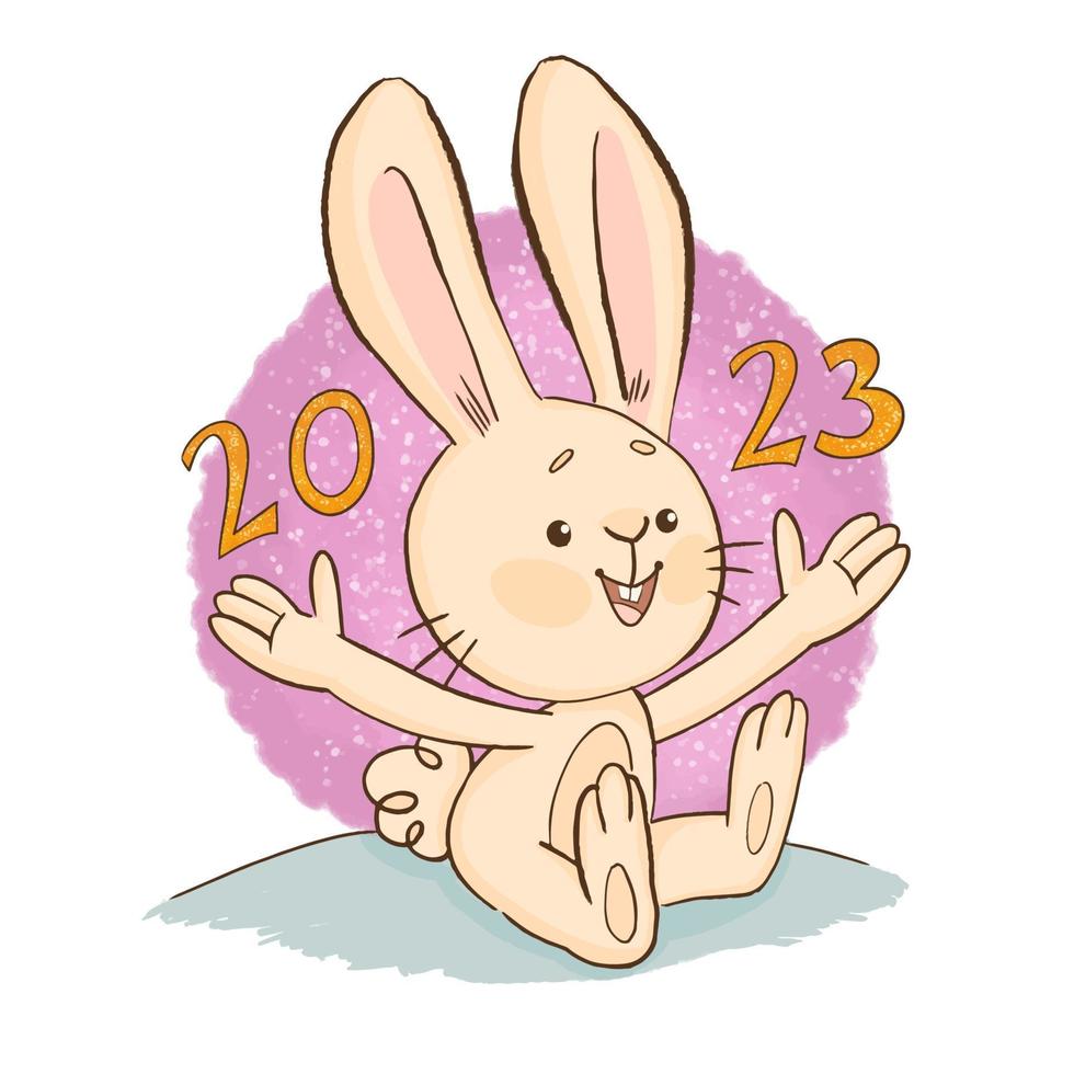 Chinese new year 2023 year of the rabbit - Chinese zodiac symbol vector