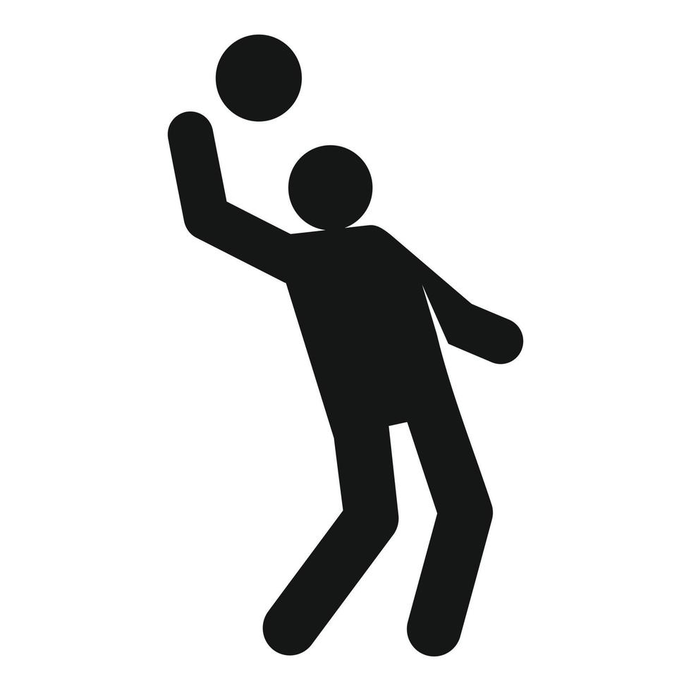 icono de jugador de voleibol, estilo simple vector