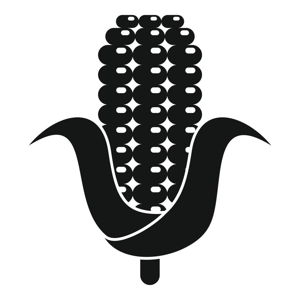 icono de maíz ecológico, estilo simple vector