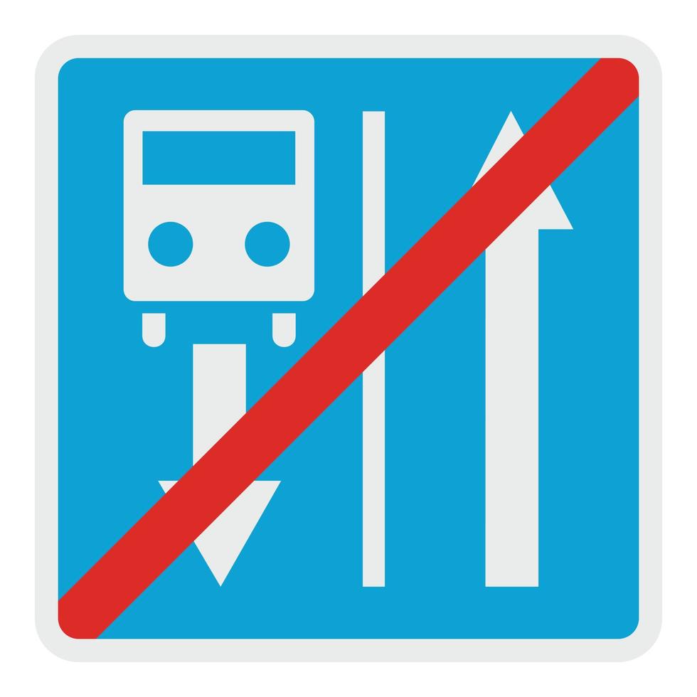 End road of route vehicle icon, flat style. vector