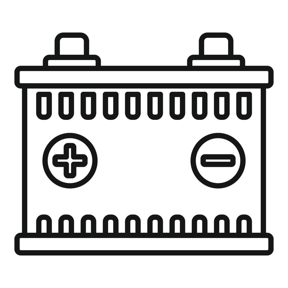 Car battery icon, outline style vector
