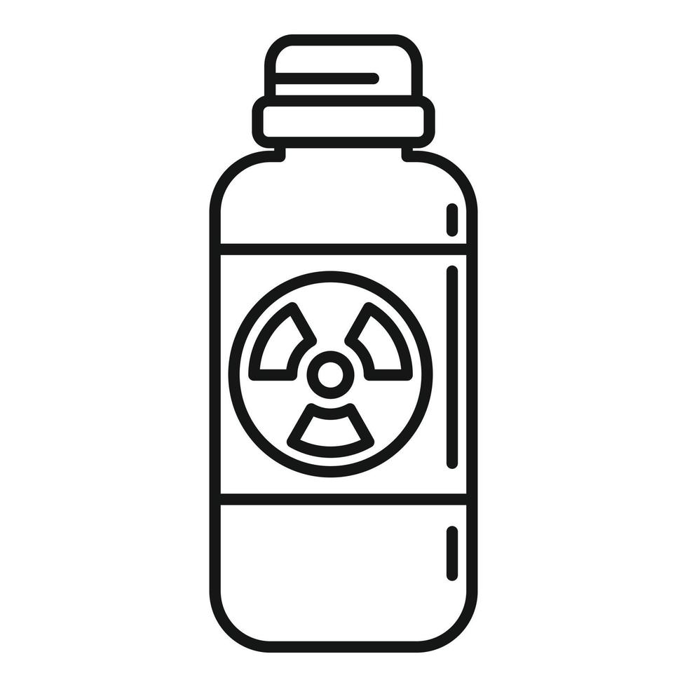 Atomic bottle icon, outline style vector