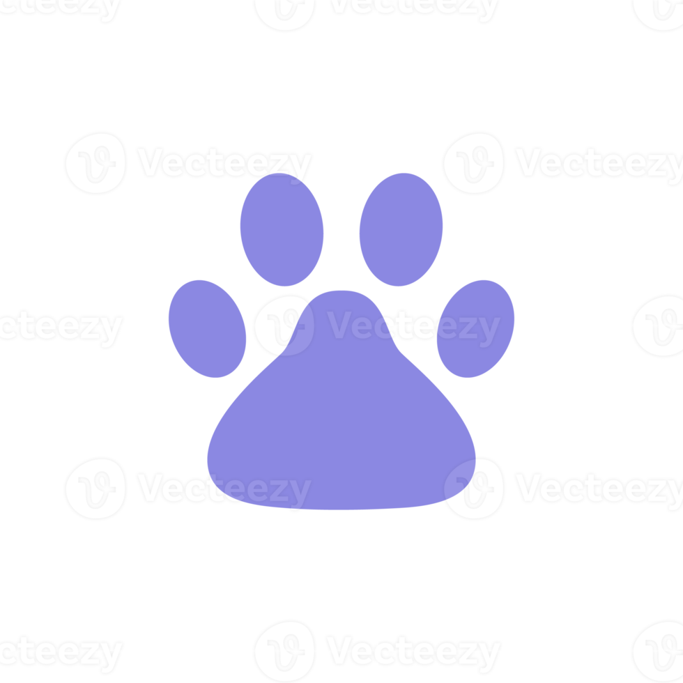 Dog and cat paws with sharp claws. cute animal footprints png