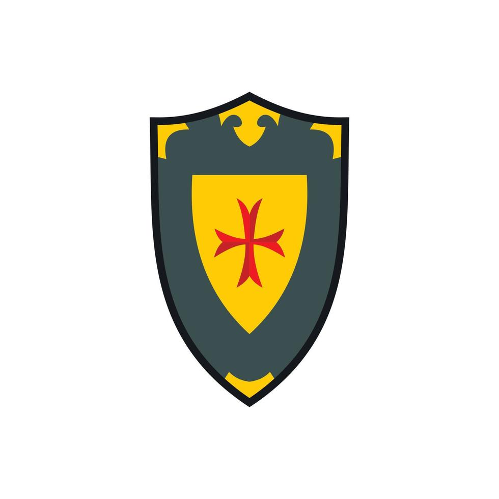 Heraldic shield icon, flat style vector