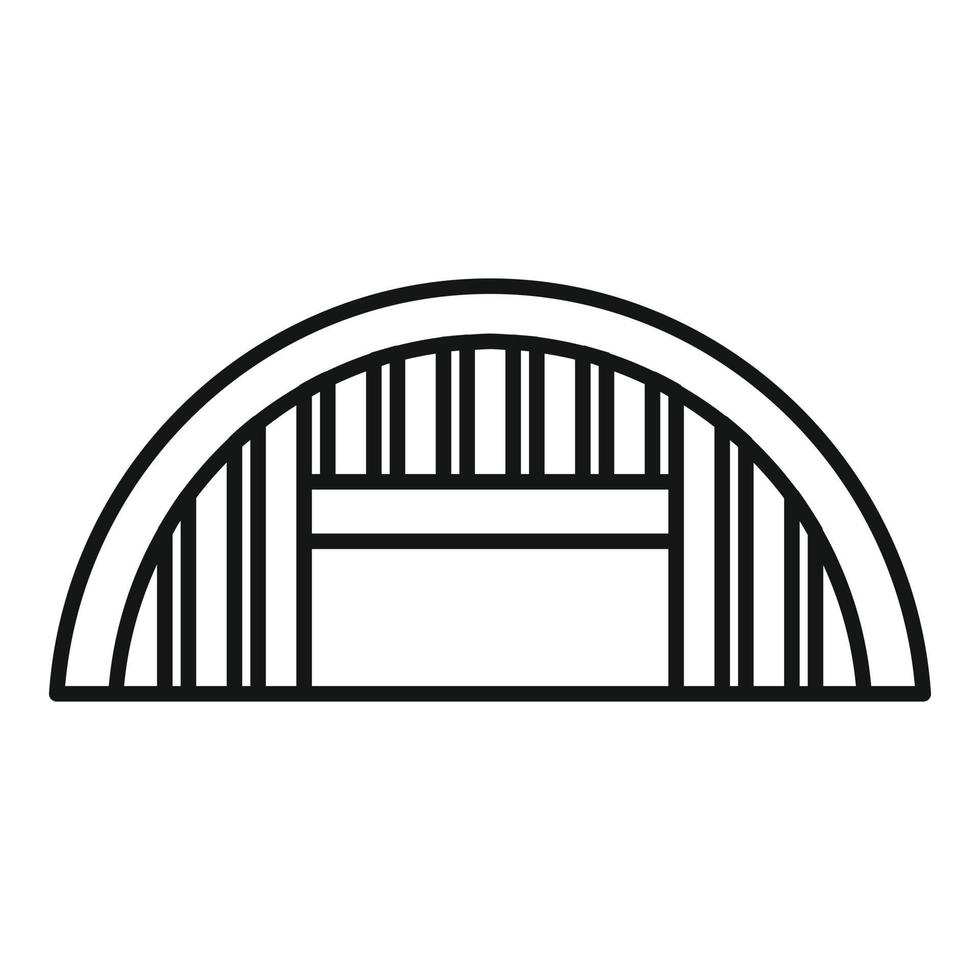 Modern hangar icon, outline style vector