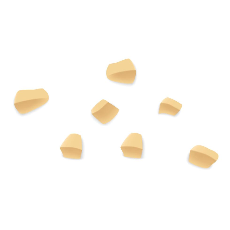 Piece of almond icon, realistic style vector
