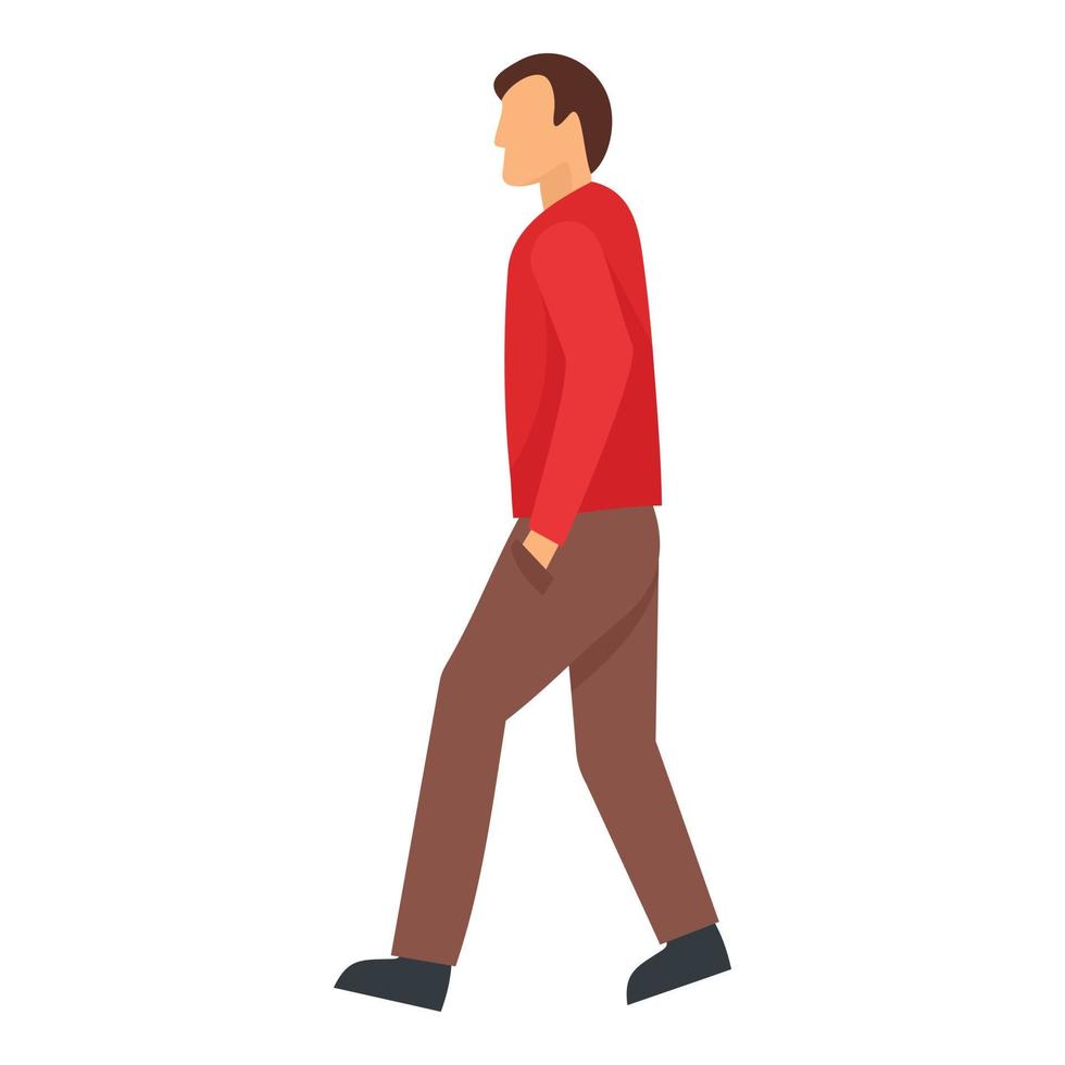 Walking man icon, flat style vector