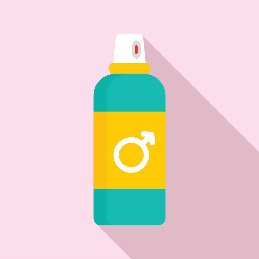 icono de aerosol anticonceptivo masculino, estilo plano vector
