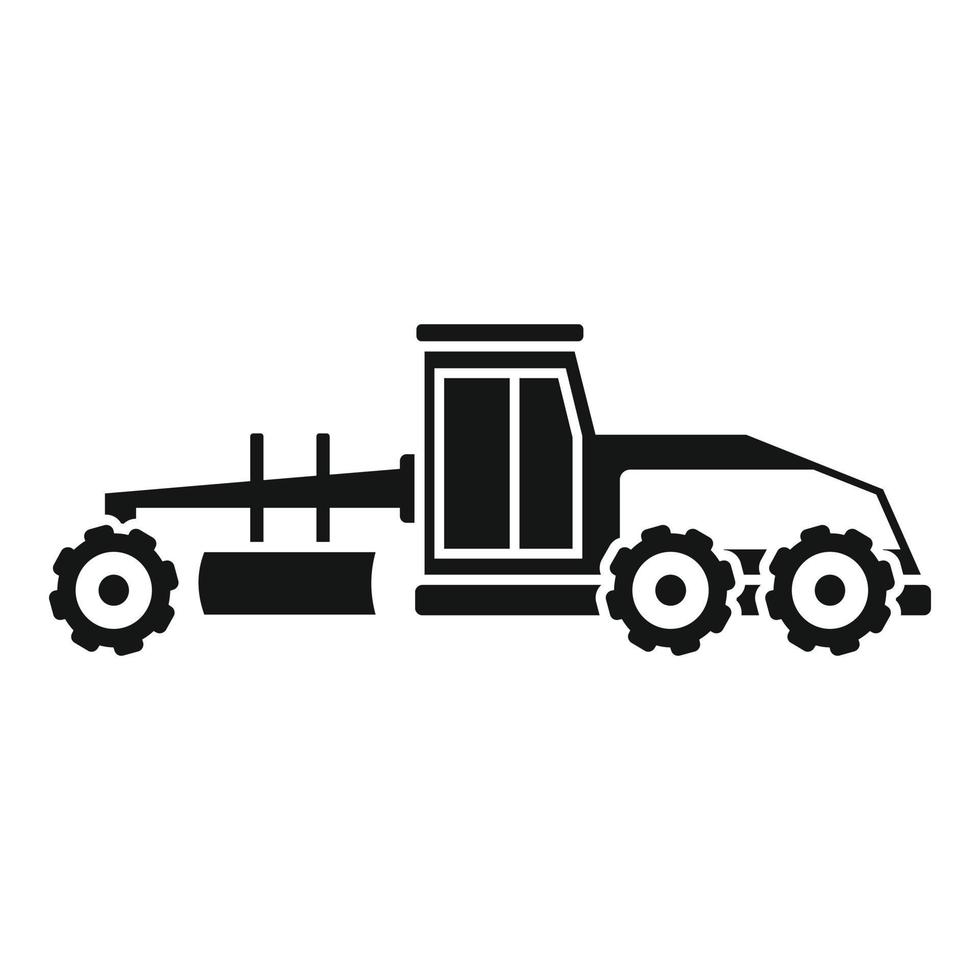 Grader machine vehicle icon, simple style vector