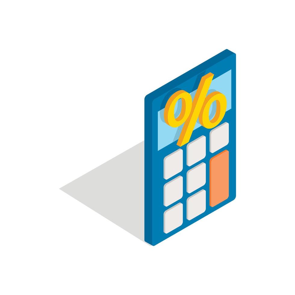 Calculator icon, isometric 3d style vector