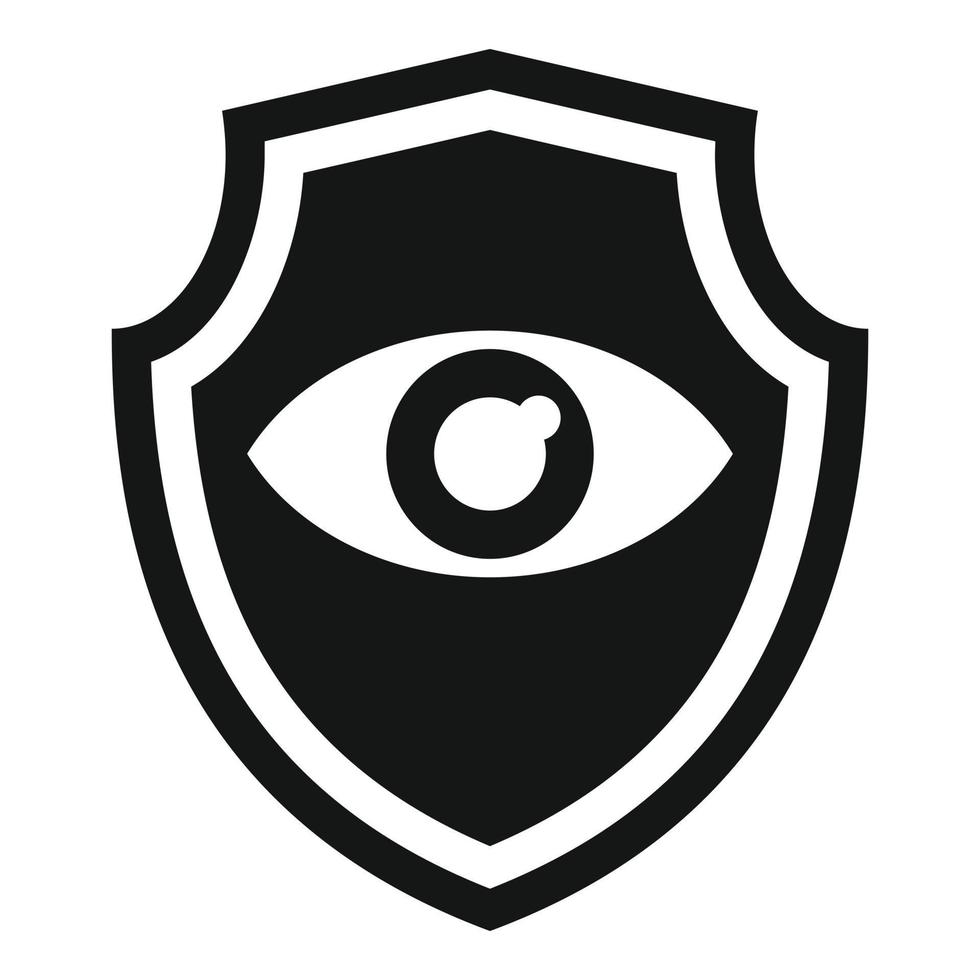 icono de escudo ocular de guardia personal, estilo simple vector