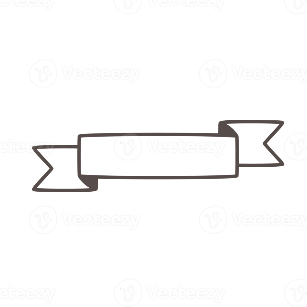 hand drawn ribbon text frame for decorating journals png