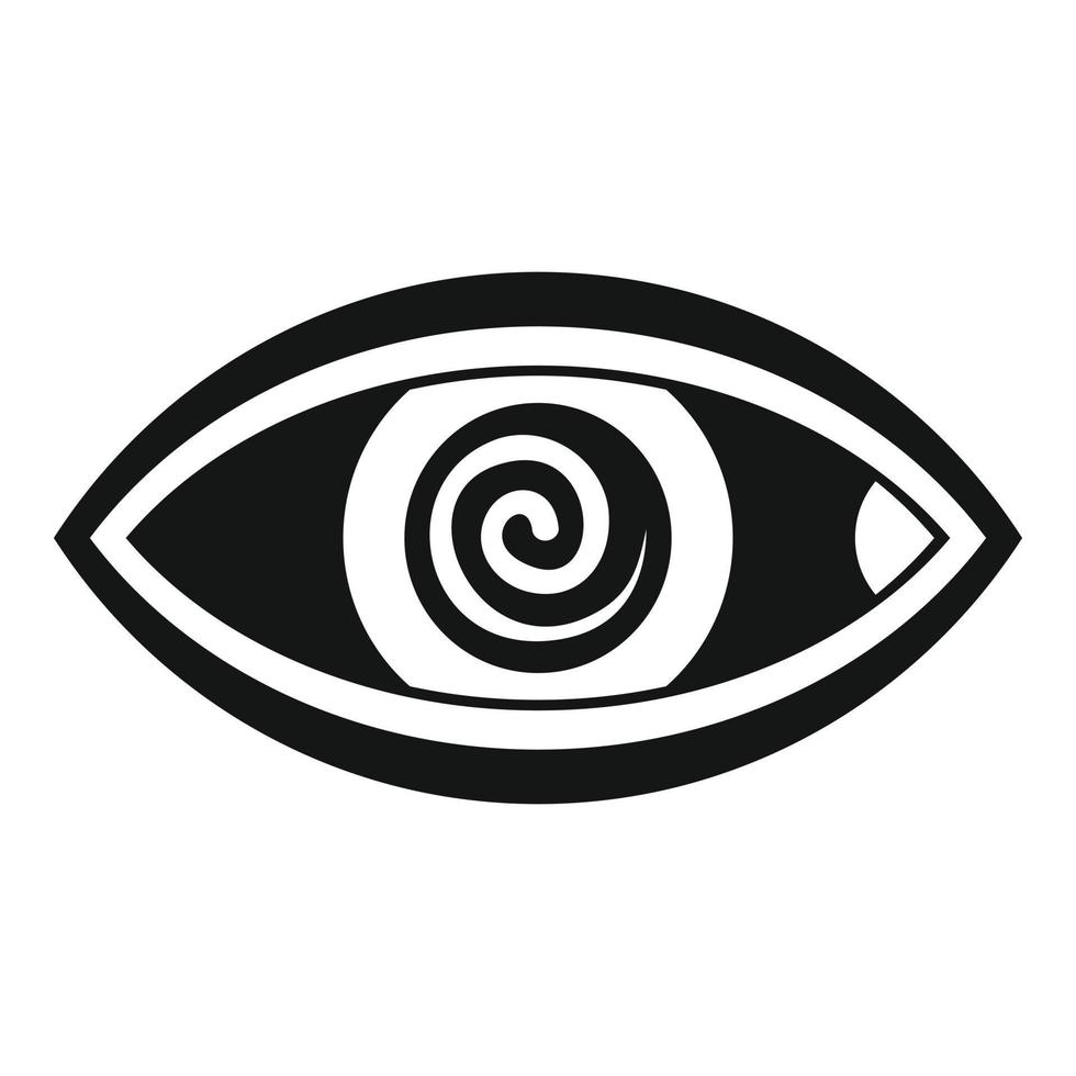 icono de terapia ocular de hipnosis, estilo simple vector