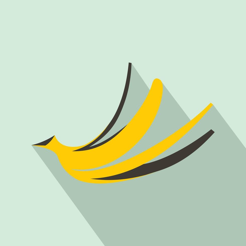 Banana peel icon, flat style vector