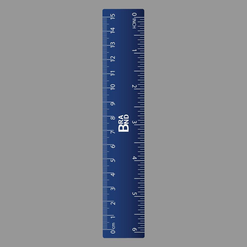 Blue ruler icon, realistic style vector