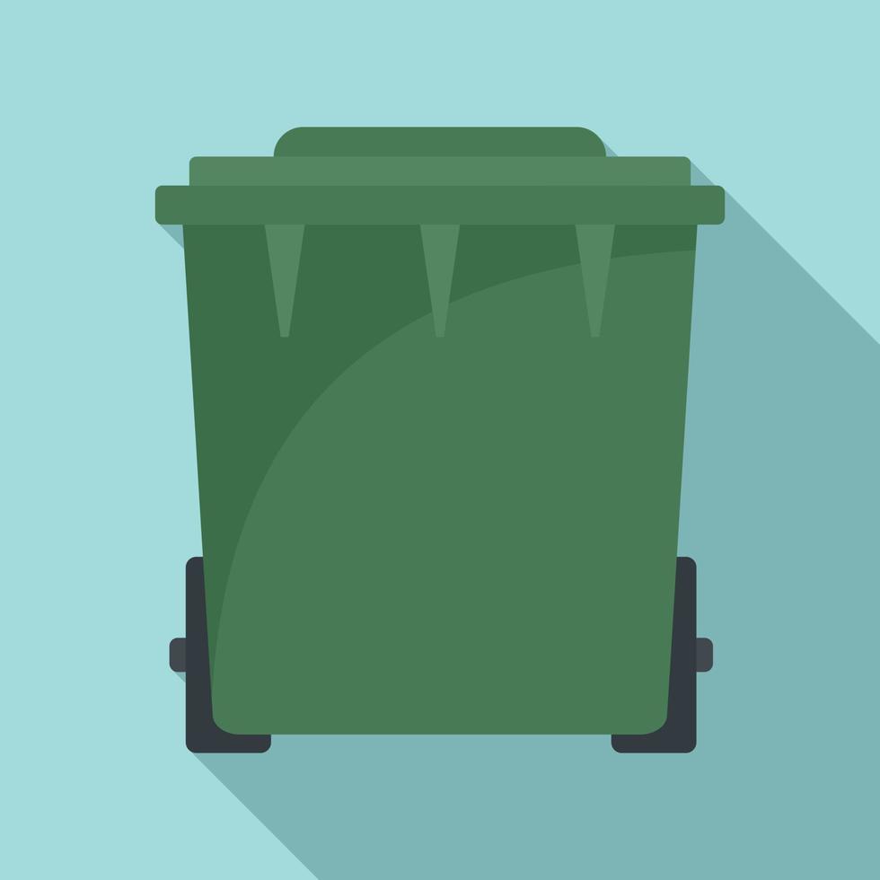 Plastic garbage bin icon, flat style vector
