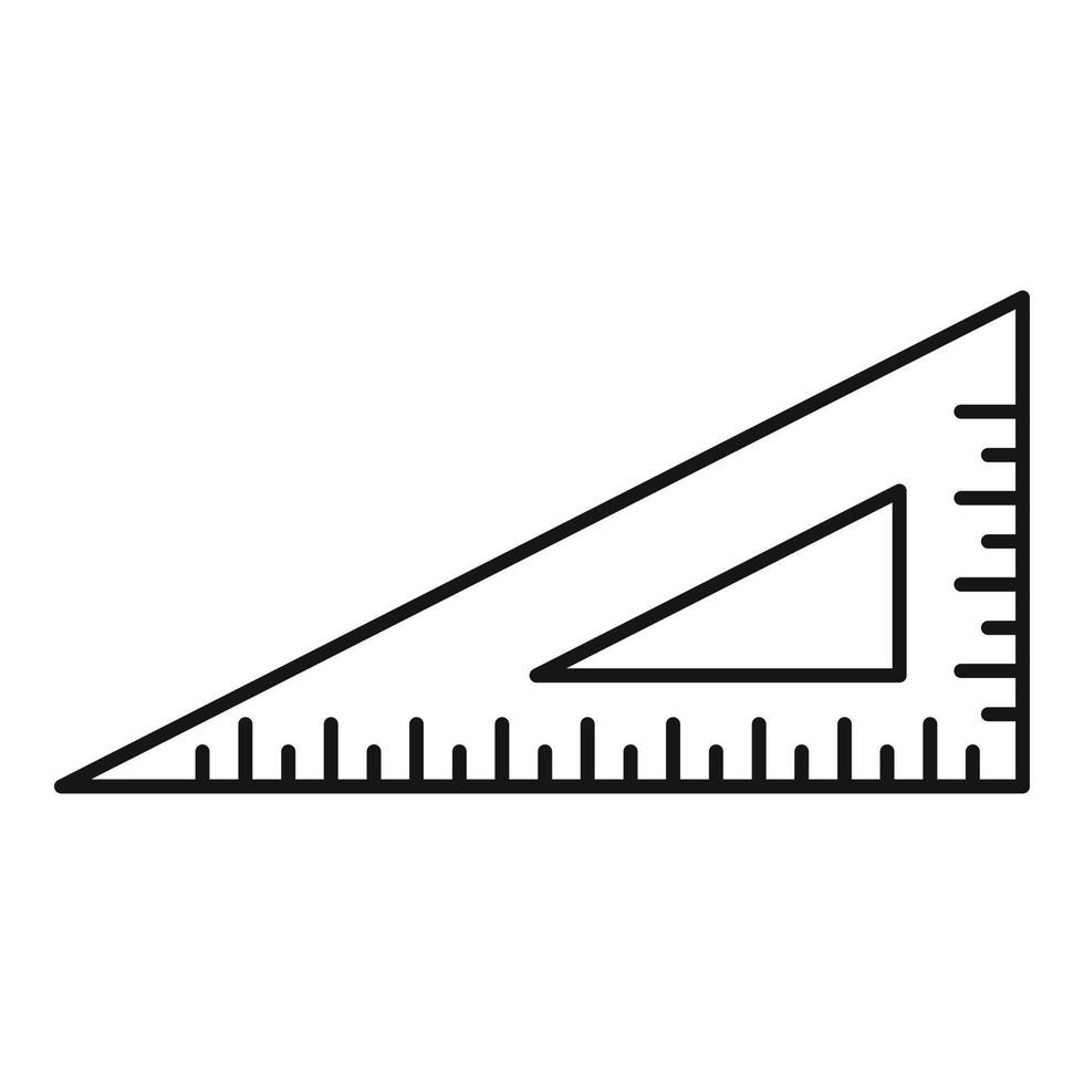 icono de regla de ángulo, estilo de esquema vector