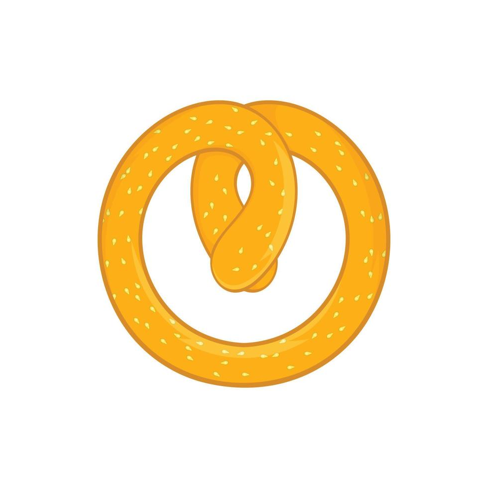 Pretzel icon in cartoon style vector