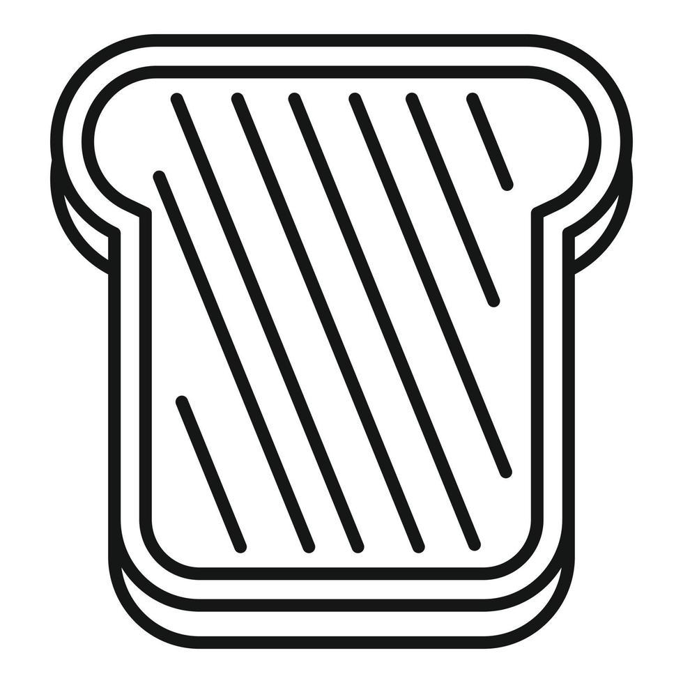 Bake toast icon, outline style vector