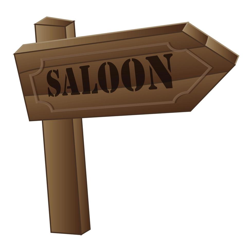Saloon sign board icon, cartoon style vector