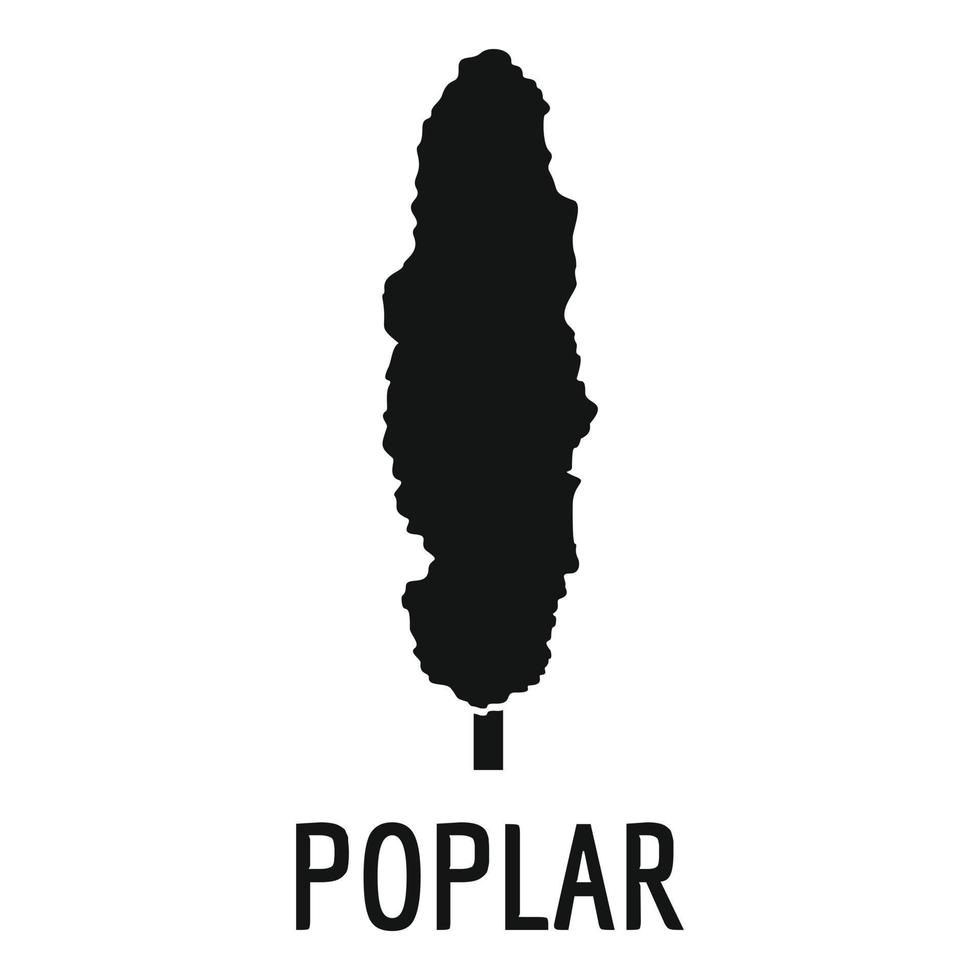 Poplar tree icon, simple black style vector