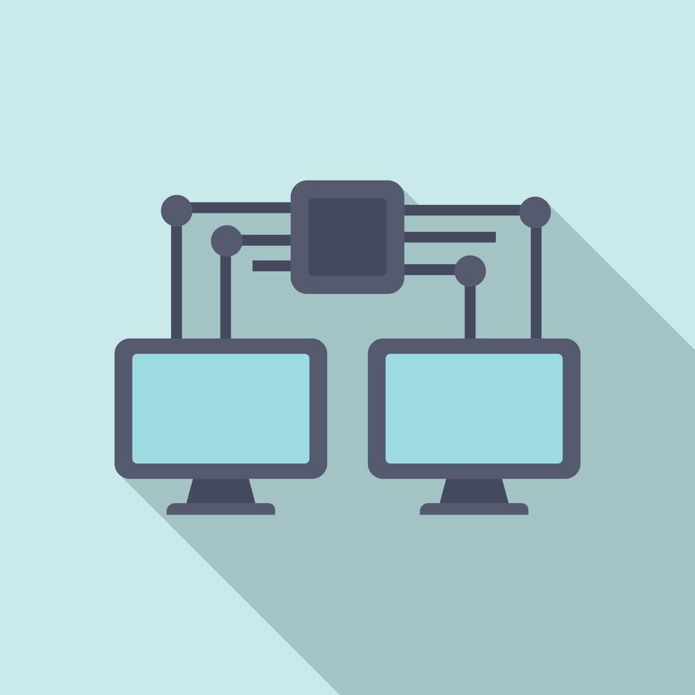 Machine learning network icon, flat style vector