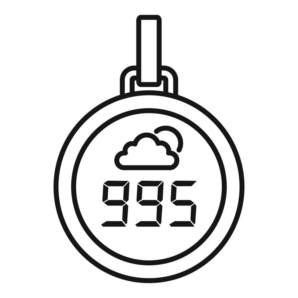 Digital barometer icon, outline style vector