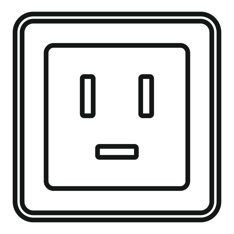 Electric power socket icon, outline style vector