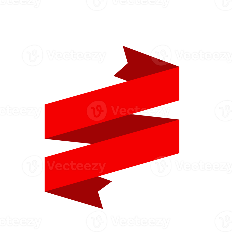 red ribbon banner set. Flat red ribbon for promotion, discount label in product sales. png