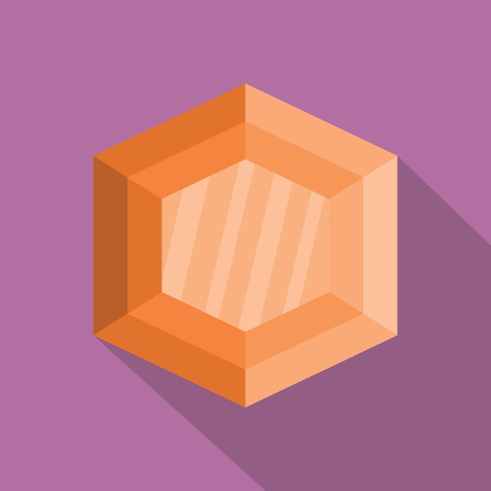 Polygonal diamond icon, flat style. vector