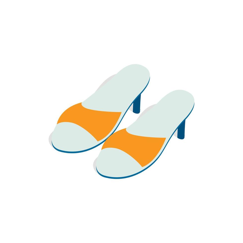 Yellow ladys high heel shoes icon vector