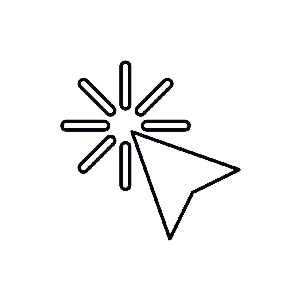 Click icon, outline style vector