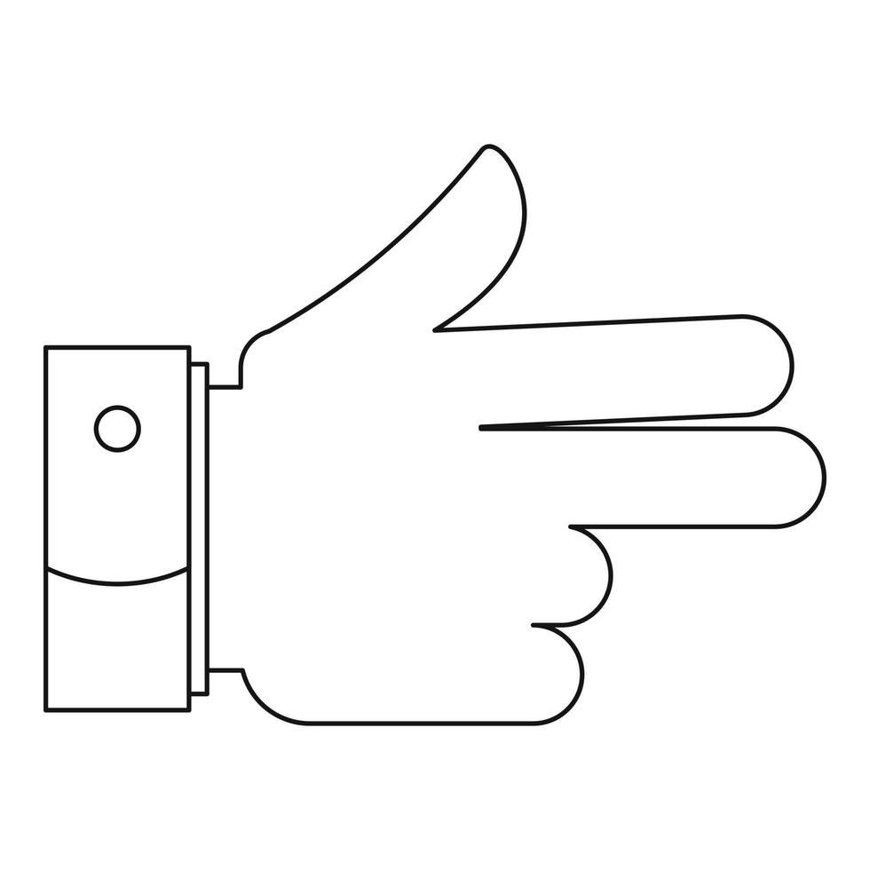 Gun gesture icon, outline style. vector