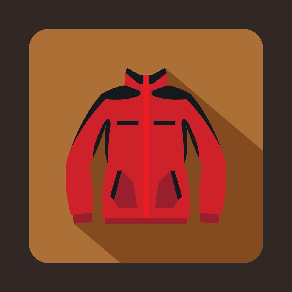 Red sweatshirt with a zipper icon, flat style vector