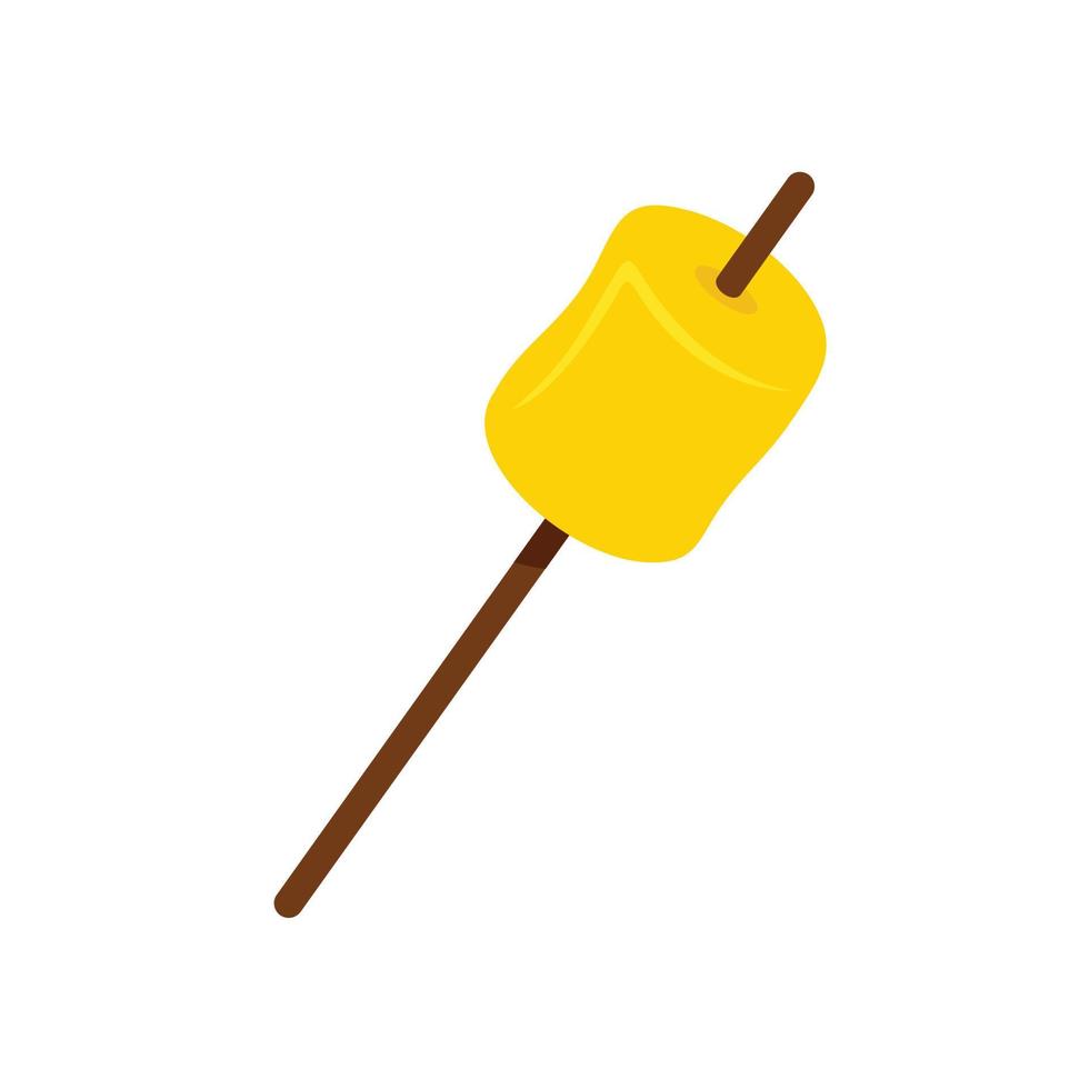 Yellow marshmallow icon, flat style vector