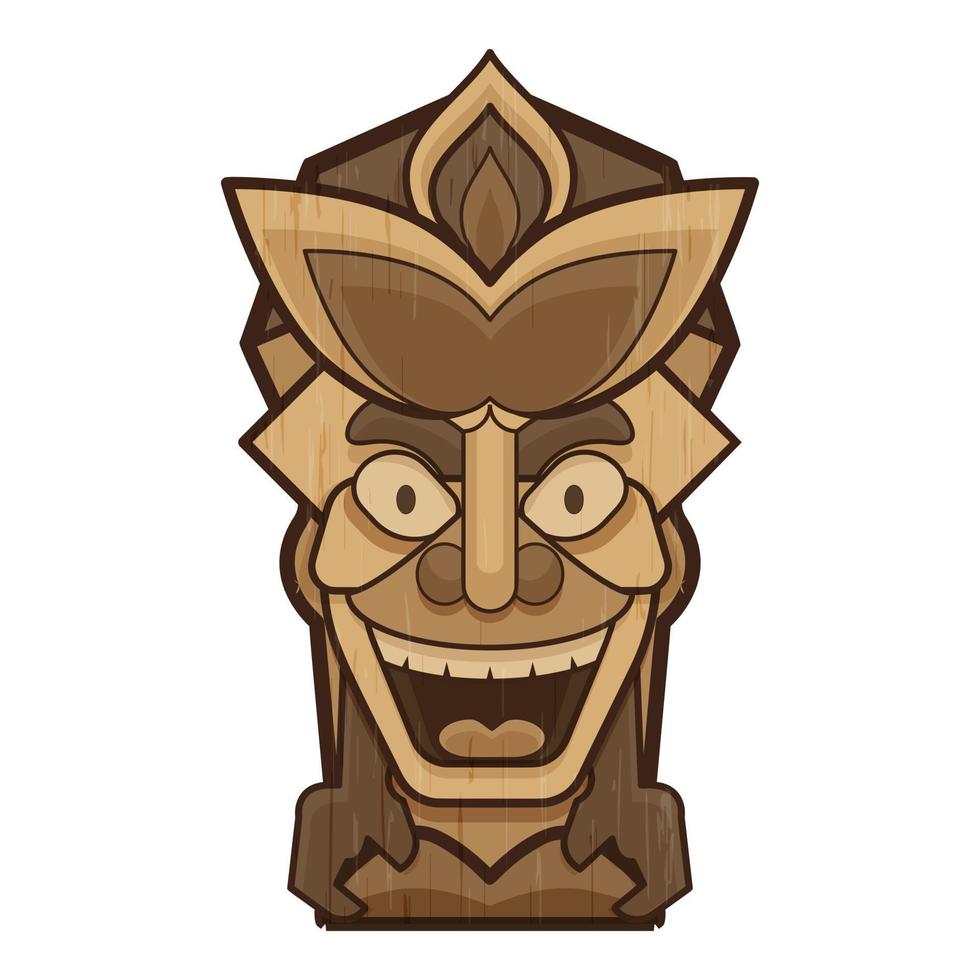 Smiling idol icon, cartoon style vector