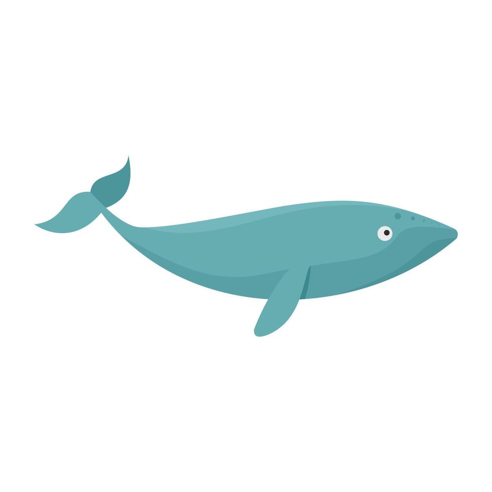 Finback whale icon, flat style vector