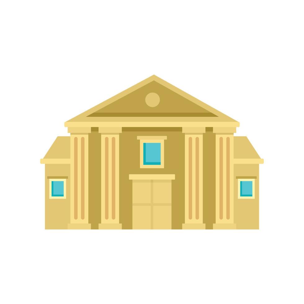 icono de palacio de justicia de columna, estilo plano vector