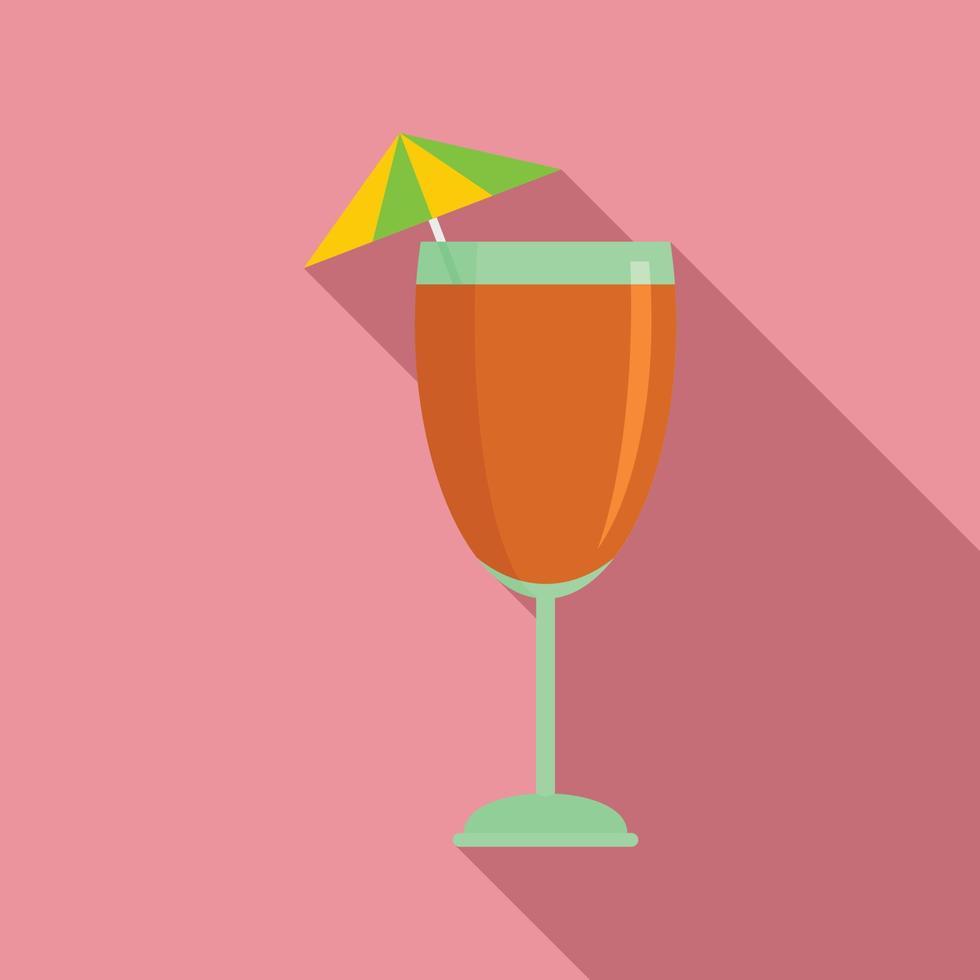 Cocktail umbrella icon, flat style vector