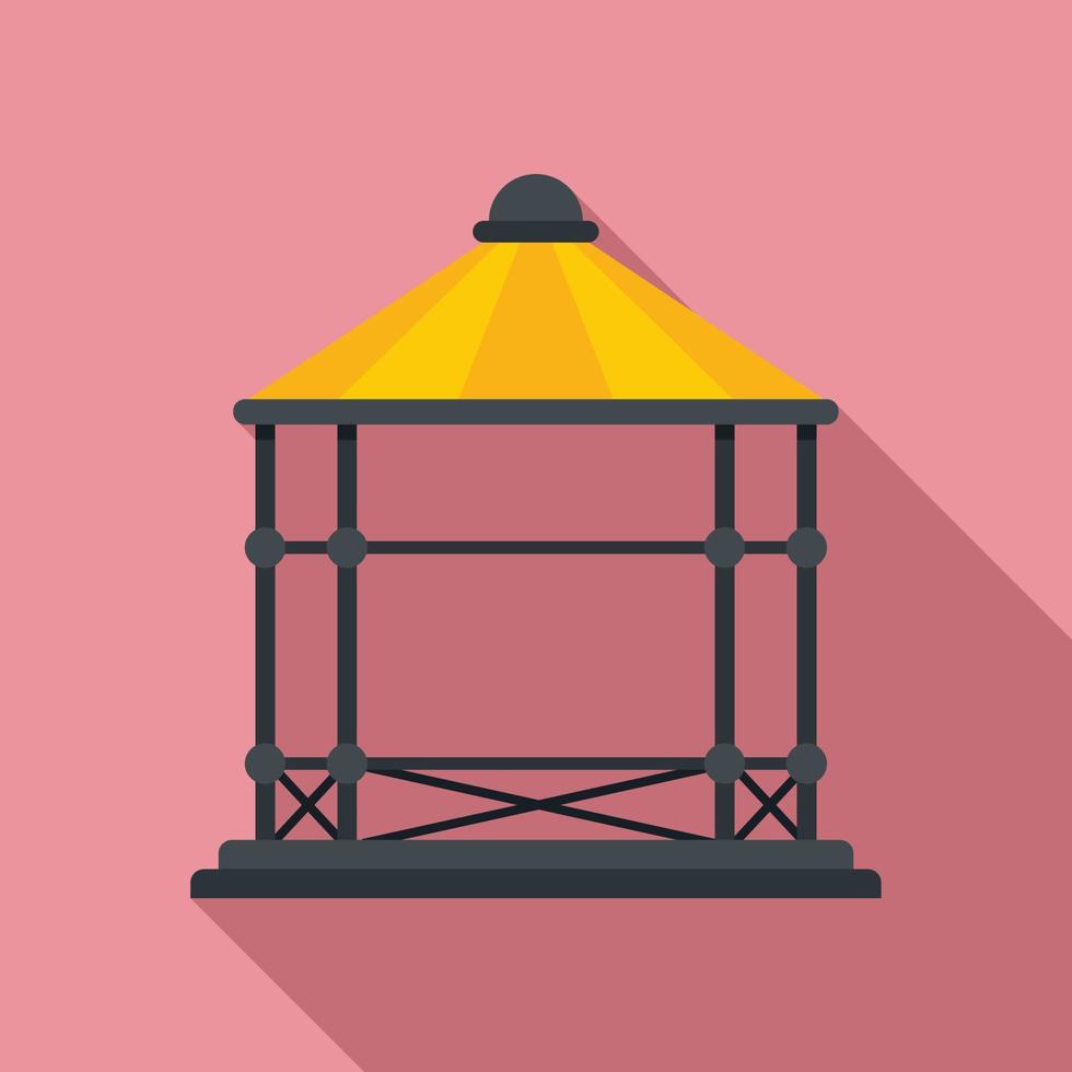 Arbor gazebo icon, flat style vector