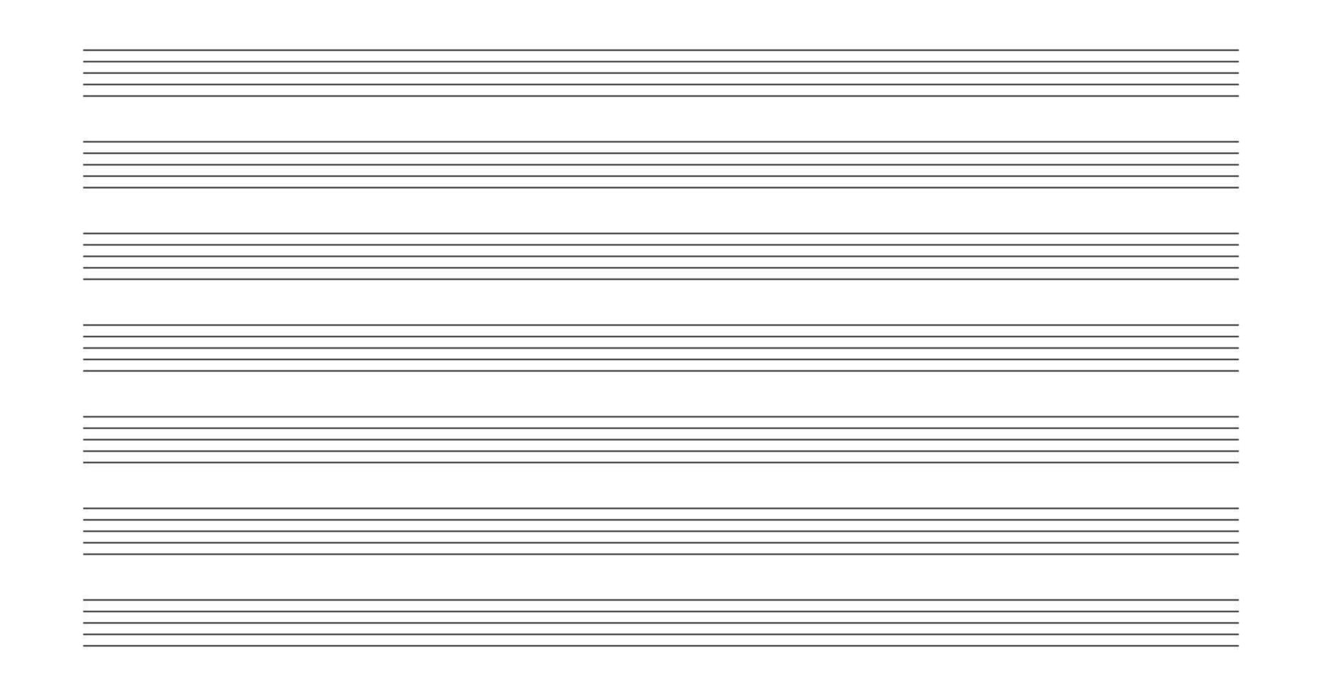 Music blank note stave. Blank classical music paper sheet for school. Note book line grid for melody and songs. Vector illustration isolated on white background