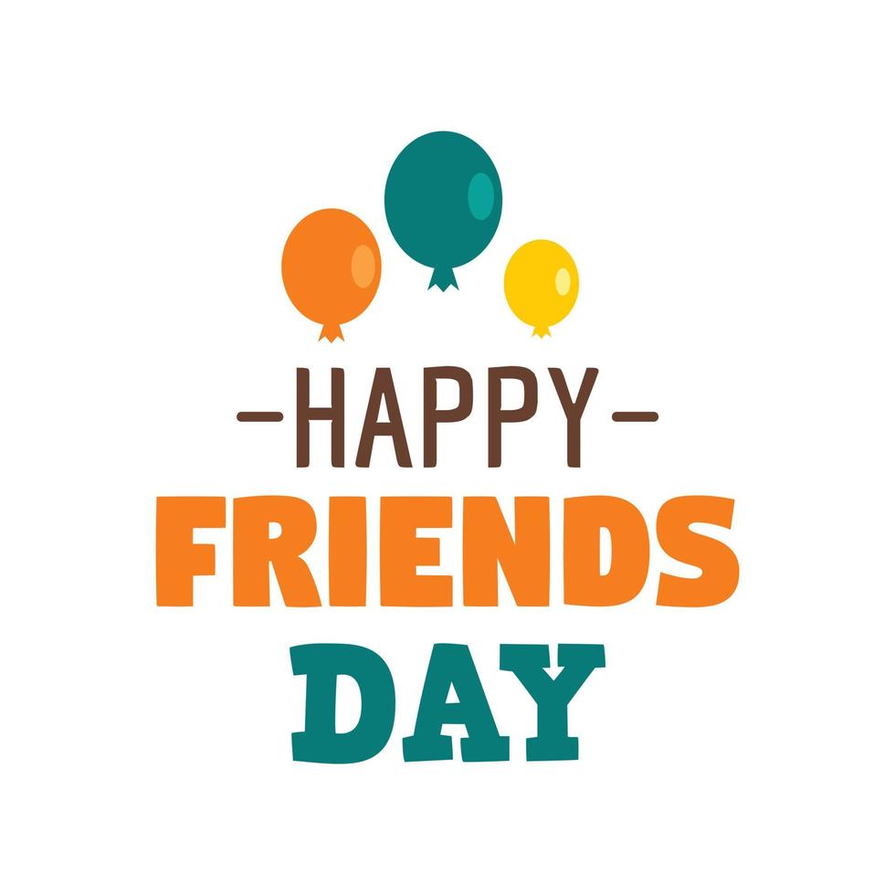 Happy friends day ballon logo, flat style vector