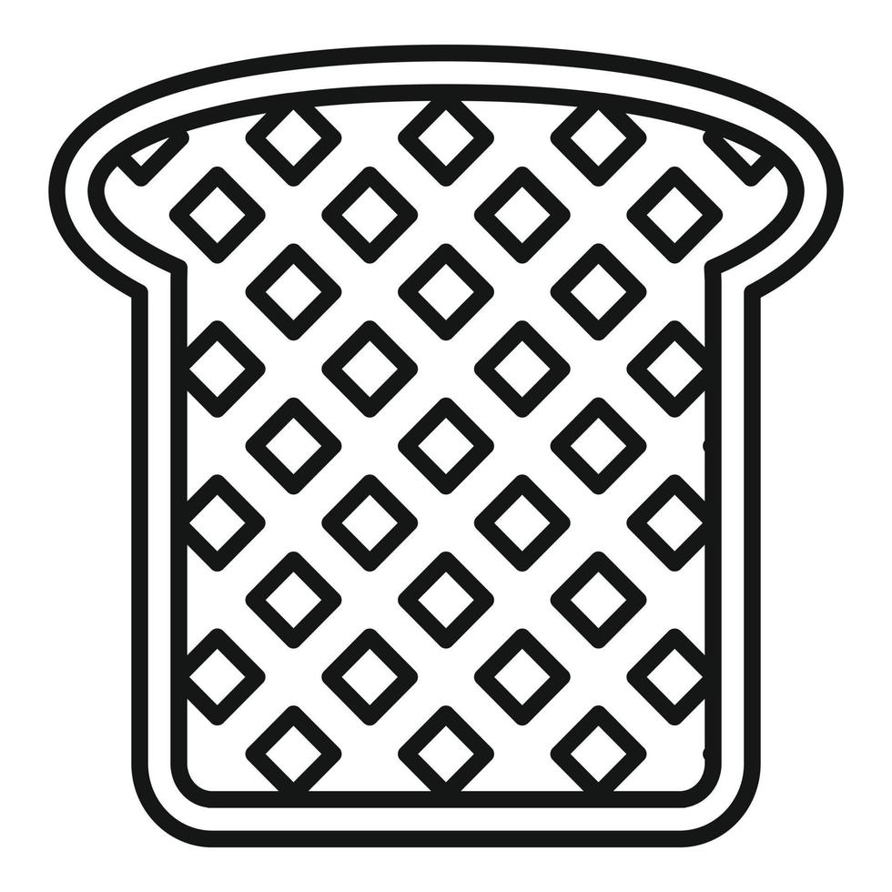 icono de tostadas de sándwich, estilo de esquema vector