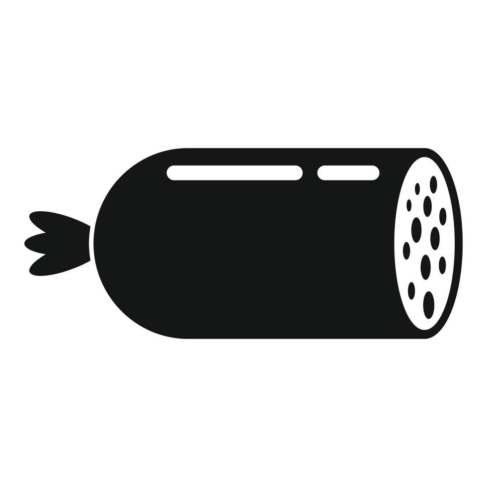 Hot sausage icon, simple style vector