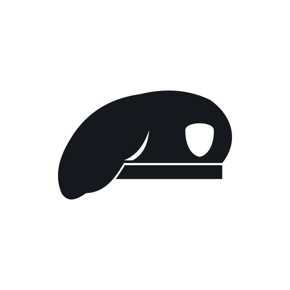 Military beret icon, simple style vector