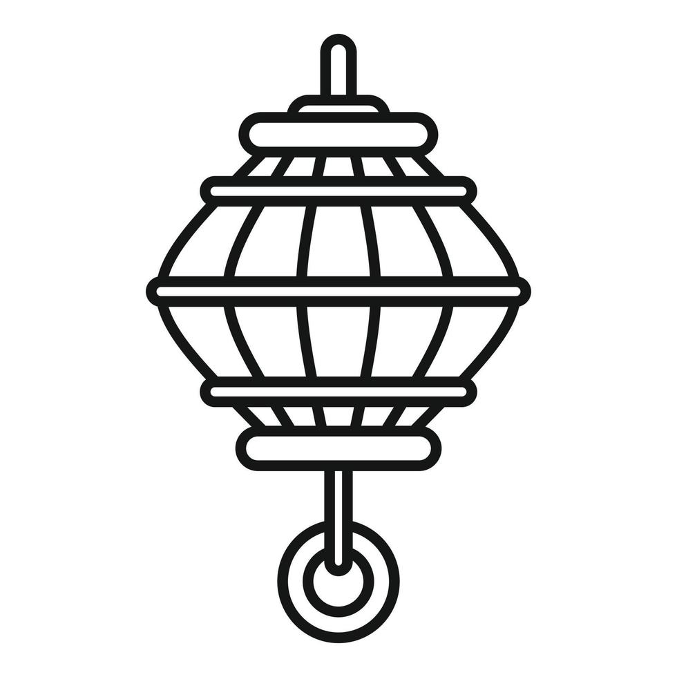 icono de linterna oriental, estilo de contorno vector