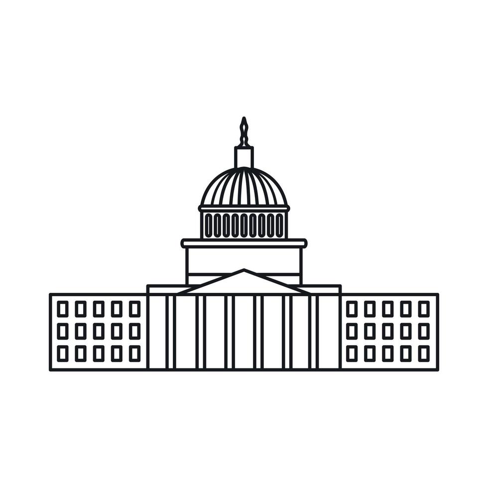 Capitol icon, outline style vector