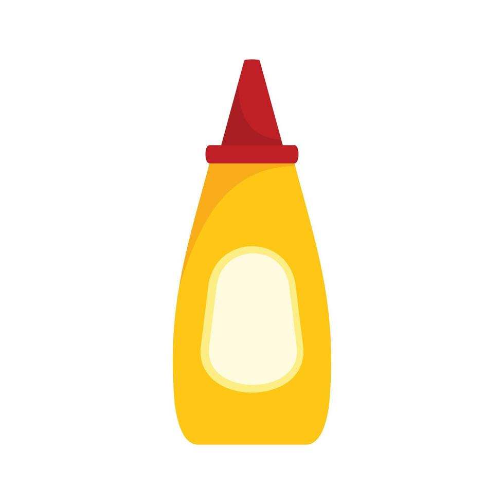Mustard bottle icon, flat style vector
