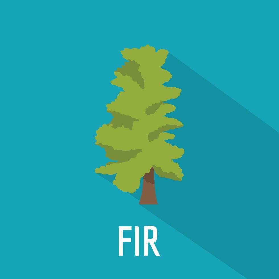 Fir tree icon, flat style vector