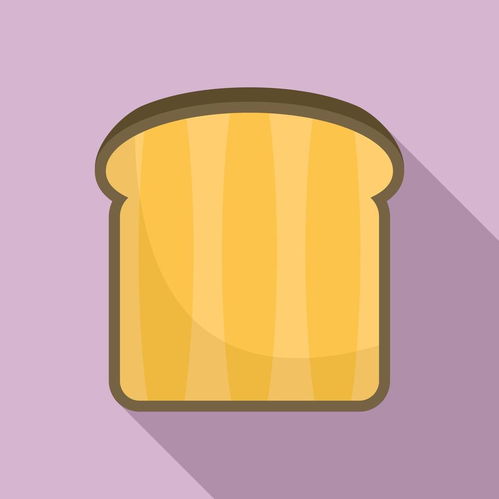 Bread toast icon, flat style vector